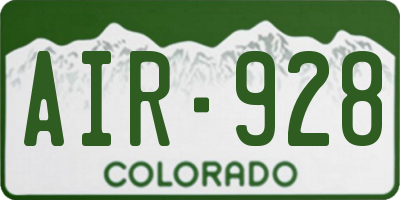 CO license plate AIR928