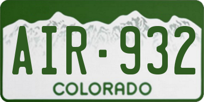 CO license plate AIR932