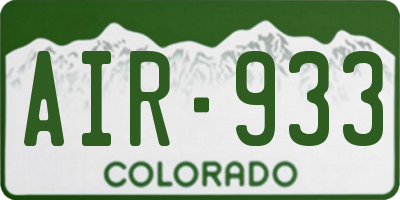 CO license plate AIR933