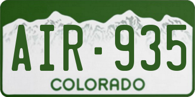 CO license plate AIR935