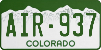 CO license plate AIR937