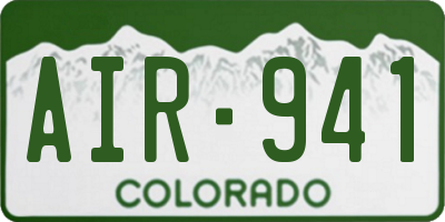 CO license plate AIR941