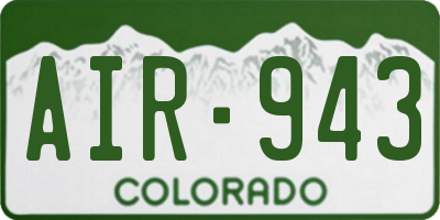 CO license plate AIR943
