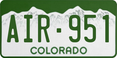 CO license plate AIR951
