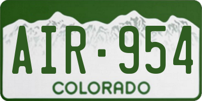 CO license plate AIR954