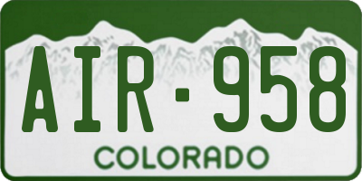 CO license plate AIR958