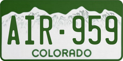 CO license plate AIR959