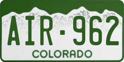 CO license plate AIR962