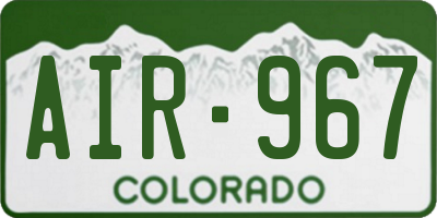 CO license plate AIR967