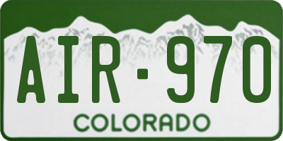 CO license plate AIR970