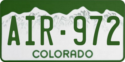 CO license plate AIR972