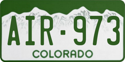 CO license plate AIR973