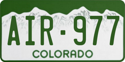 CO license plate AIR977