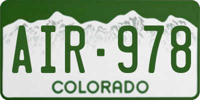 CO license plate AIR978