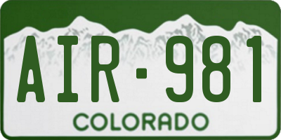 CO license plate AIR981