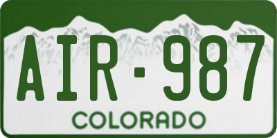 CO license plate AIR987