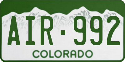 CO license plate AIR992