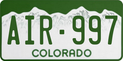 CO license plate AIR997
