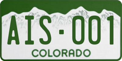 CO license plate AIS001