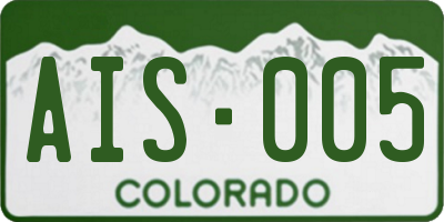 CO license plate AIS005