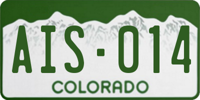 CO license plate AIS014
