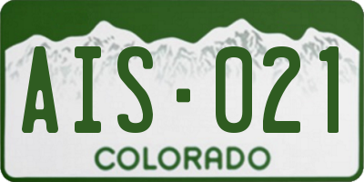 CO license plate AIS021