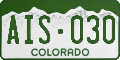CO license plate AIS030