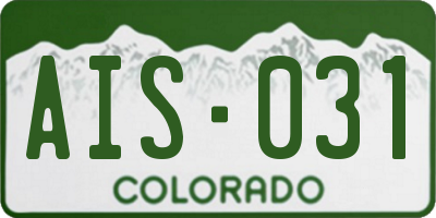 CO license plate AIS031