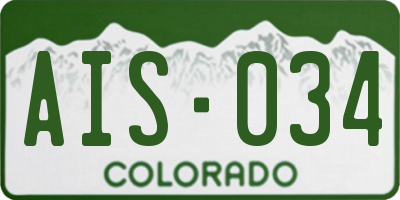 CO license plate AIS034