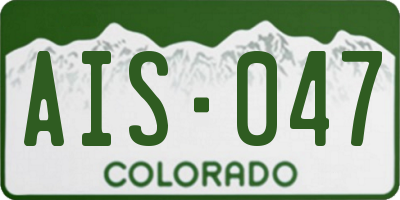 CO license plate AIS047