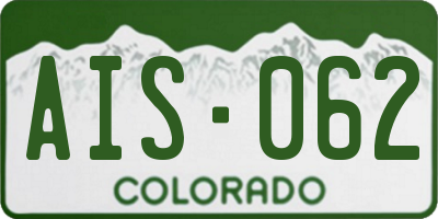 CO license plate AIS062