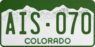 CO license plate AIS070