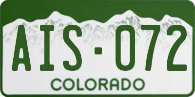 CO license plate AIS072