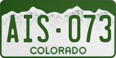 CO license plate AIS073