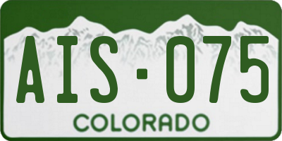 CO license plate AIS075
