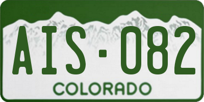CO license plate AIS082