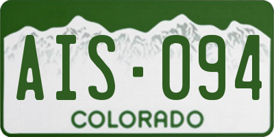 CO license plate AIS094