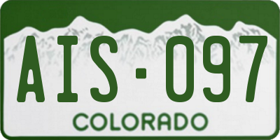 CO license plate AIS097