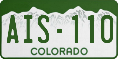 CO license plate AIS110
