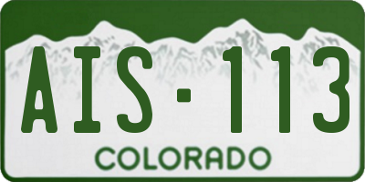CO license plate AIS113