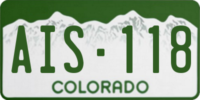 CO license plate AIS118