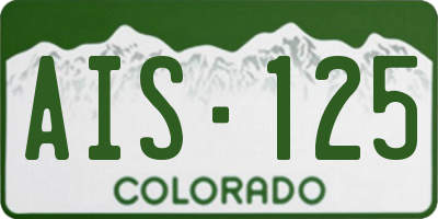 CO license plate AIS125
