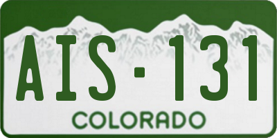 CO license plate AIS131