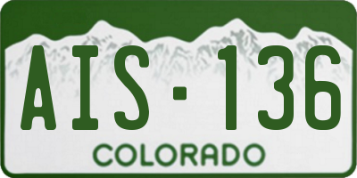 CO license plate AIS136