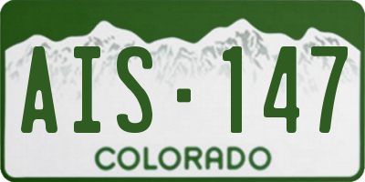 CO license plate AIS147