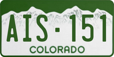 CO license plate AIS151
