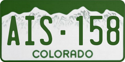 CO license plate AIS158