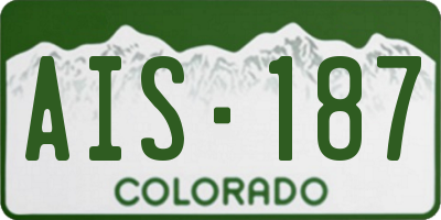 CO license plate AIS187