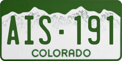 CO license plate AIS191