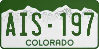 CO license plate AIS197